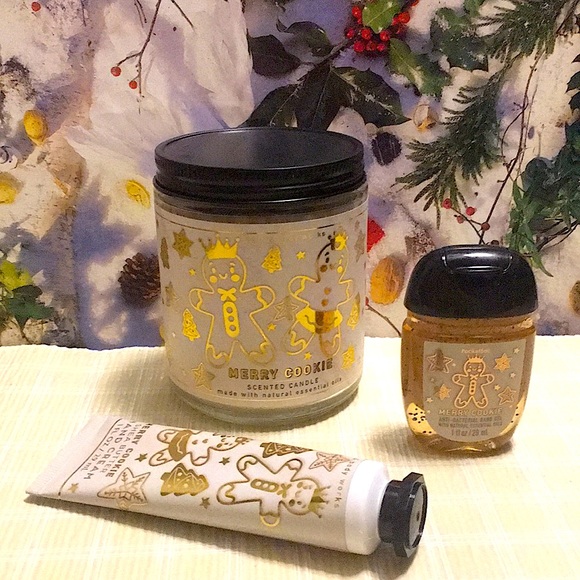 BBW Merry Cookie Candle Lotion Sanitizer Lot New - Picture 6 of 8
